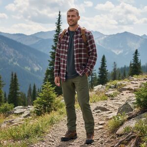 LL Bean Mens Large Red Scotch Plaid Flannel Shirt Traditional Fit Outdoor Hiking